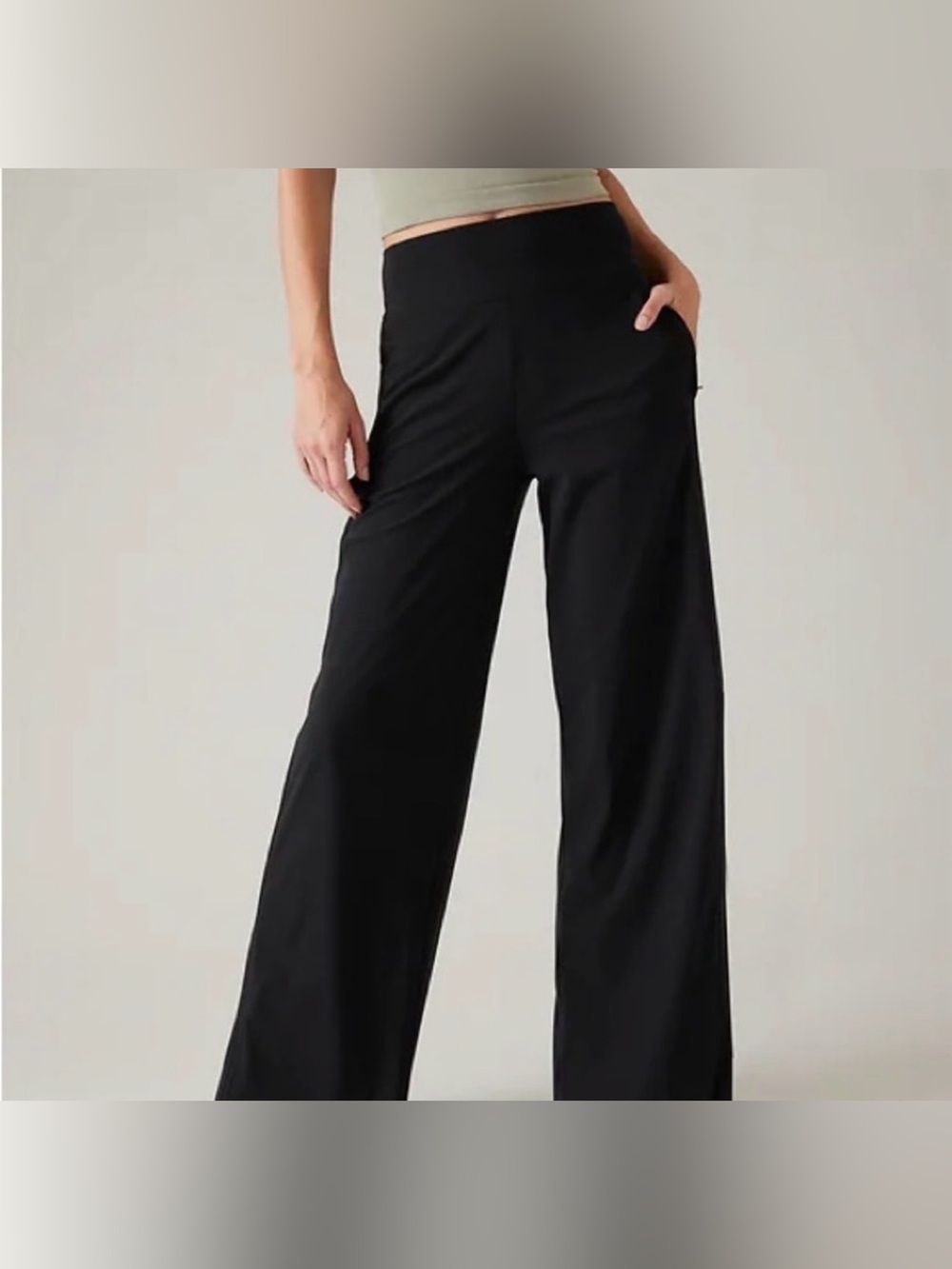 Ashleta wide leg high waisted black pant trouser 0P casual corpcore quiet luxury